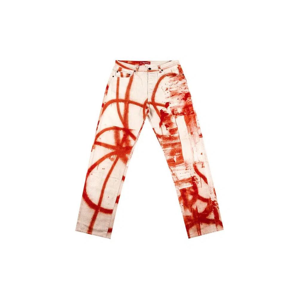 Джинсы Supreme x Christopher Wool Regular Jean 'Красный' 2