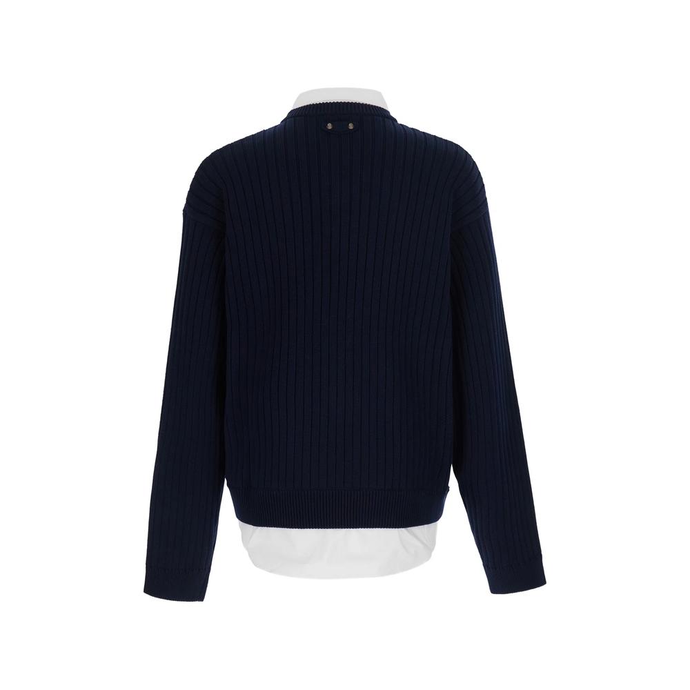 ribbed-knit layered-effect sweater 2