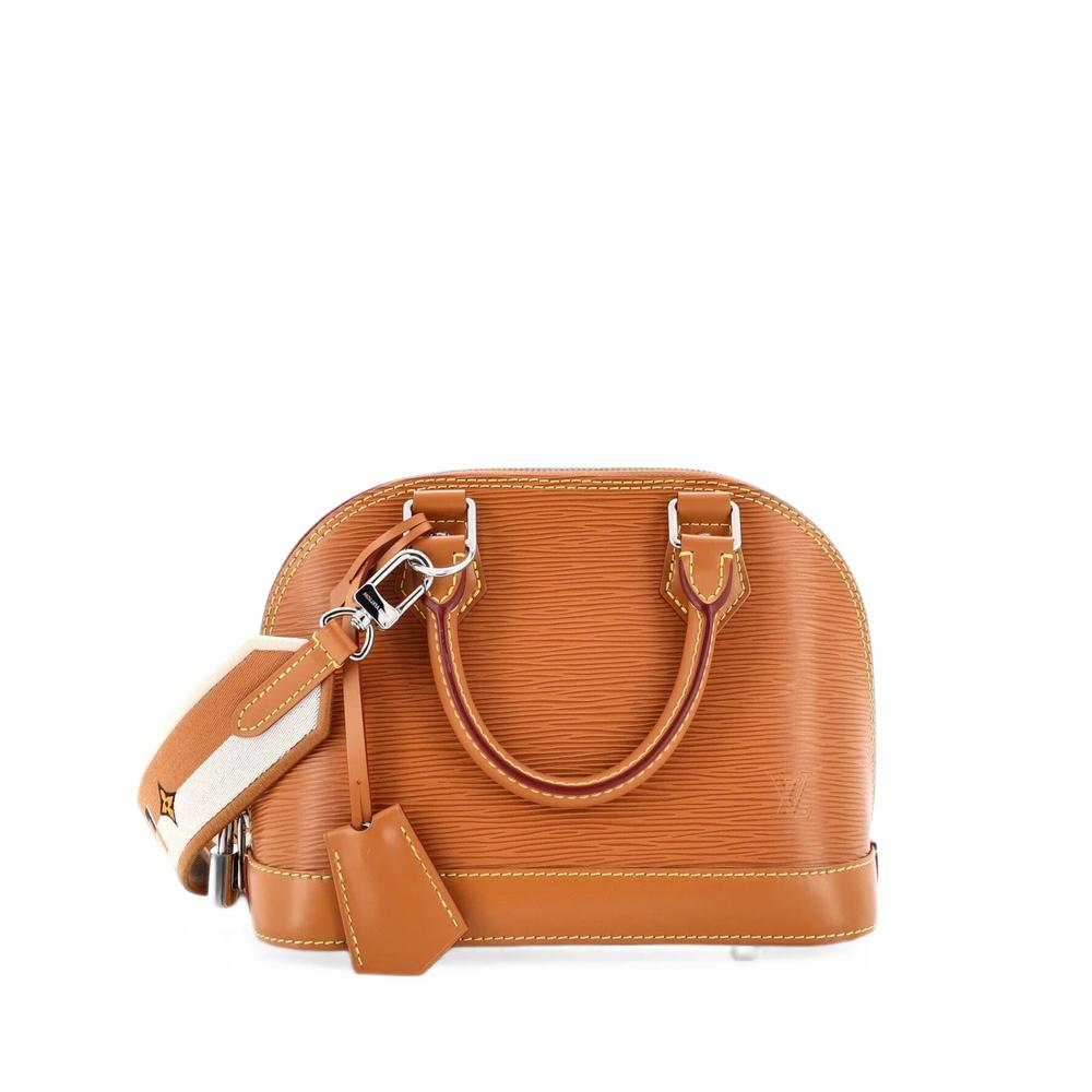 Alma Handbag Epi Leather with Logo Jacquard Strap BB shoulder bag 1