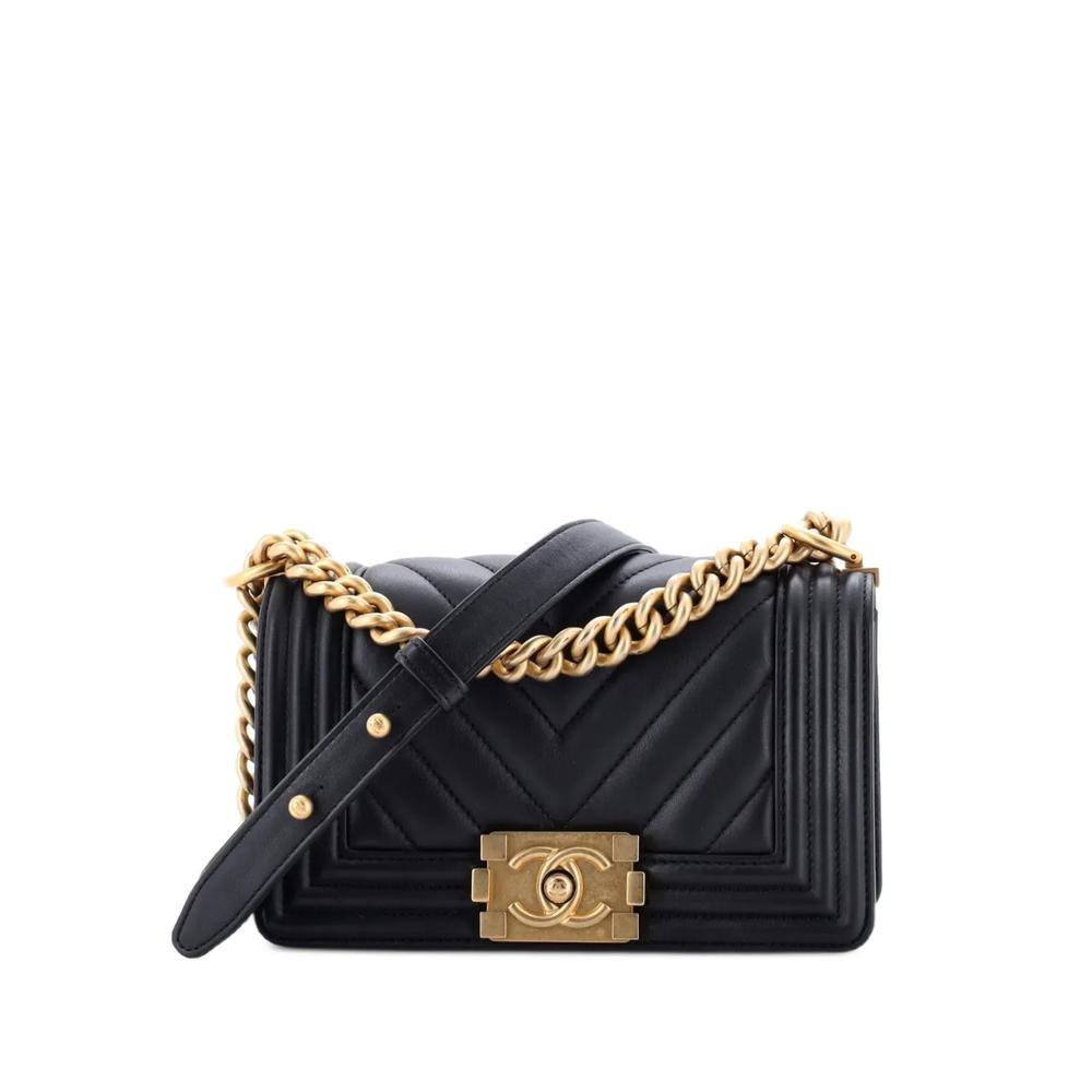 Маленькая сумка на плечо Boy Flap Bag Chevron Lambskin 1