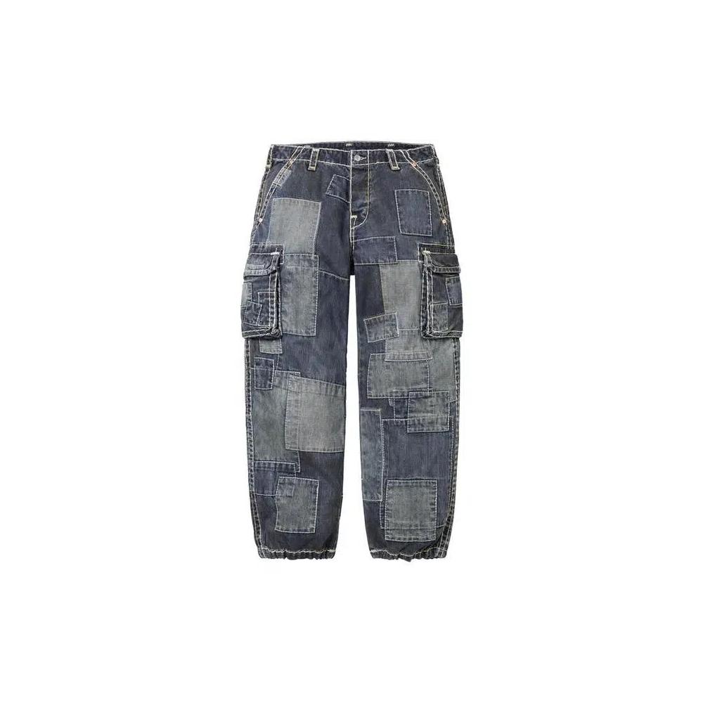 Карго-штаны Supreme x True Religion Patchwork Cargo Pant 'Dirty Indigo' 1