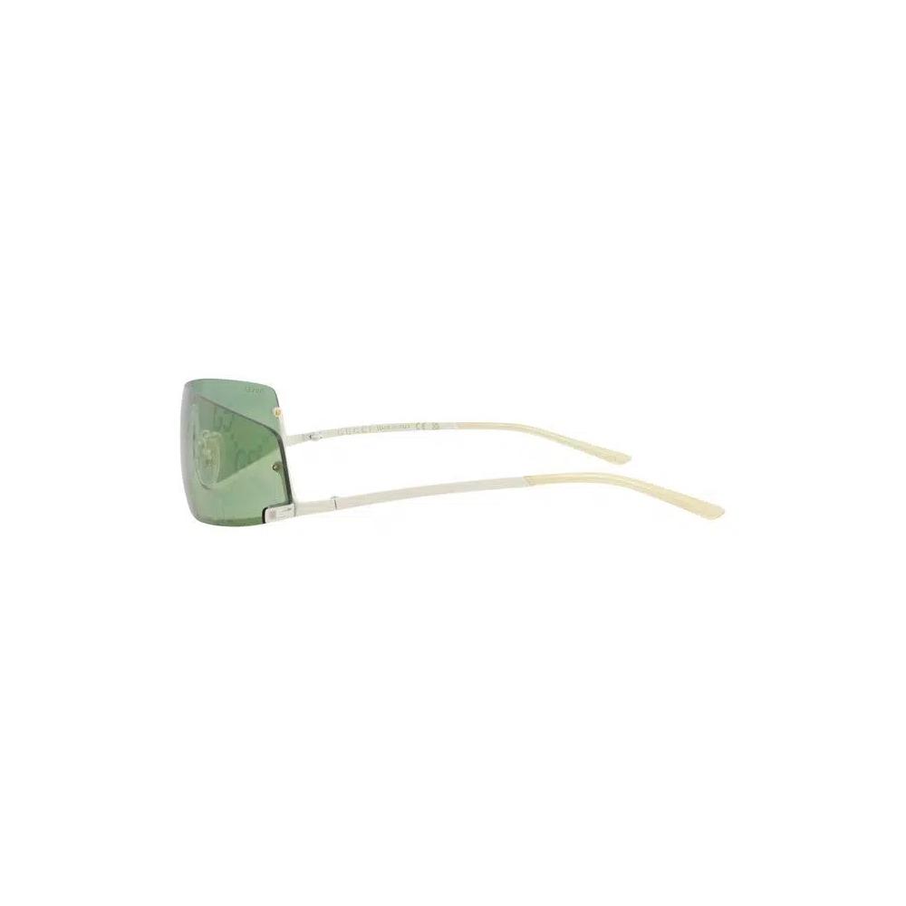 Солнцезащитные очки Gucci Shield-Frame Metal 'Ivory/Green' 2