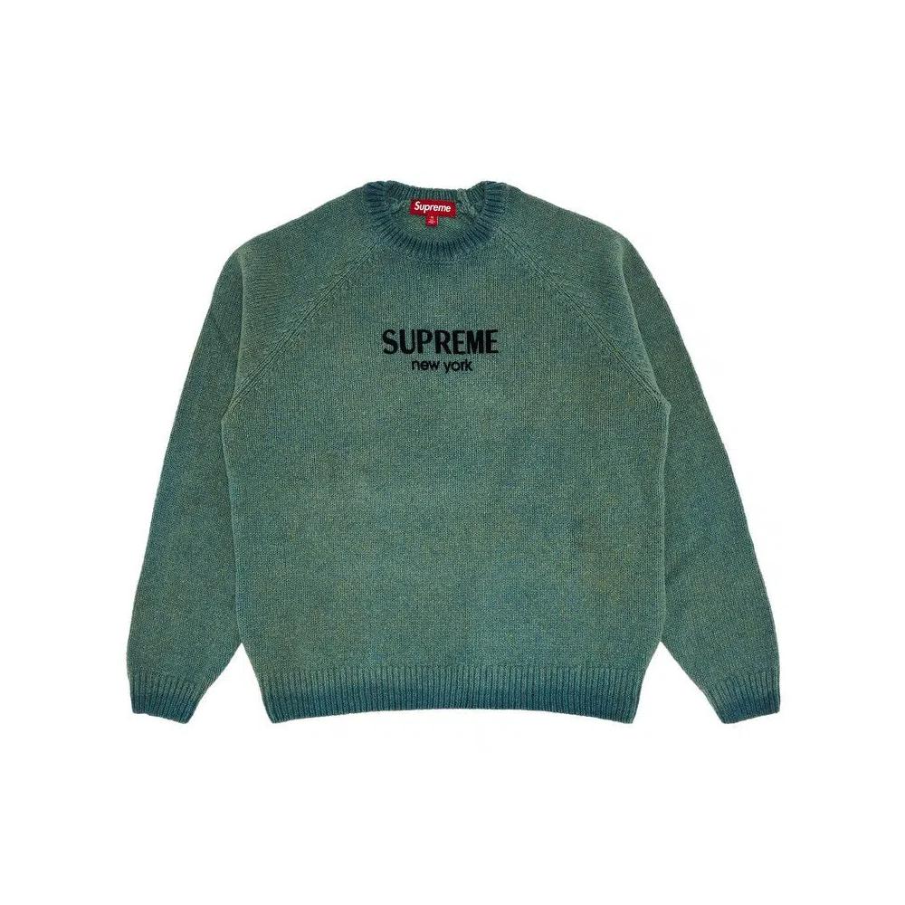Свитера Supreme Flocked Logo Sweater 'Green' 1
