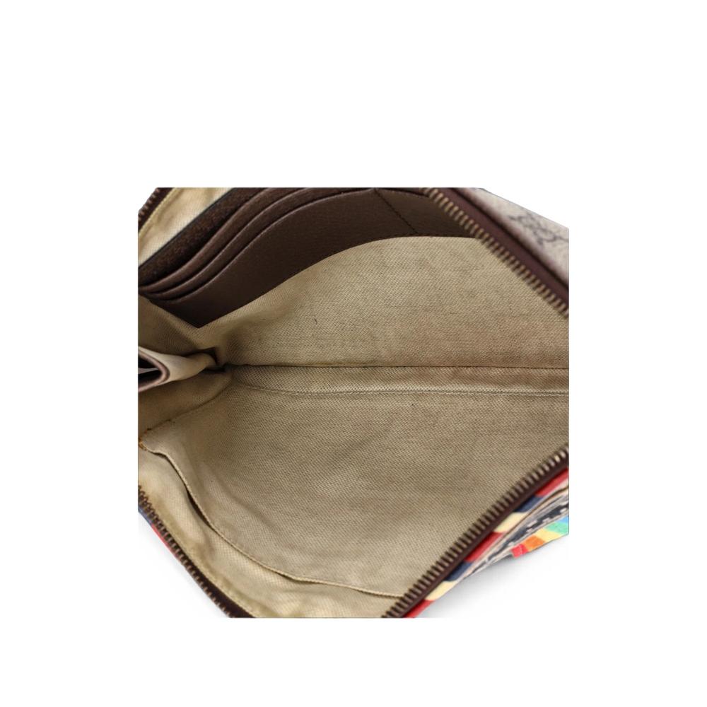 Courrier Pouch GG Coated Canvas with Applique clutch bag 2