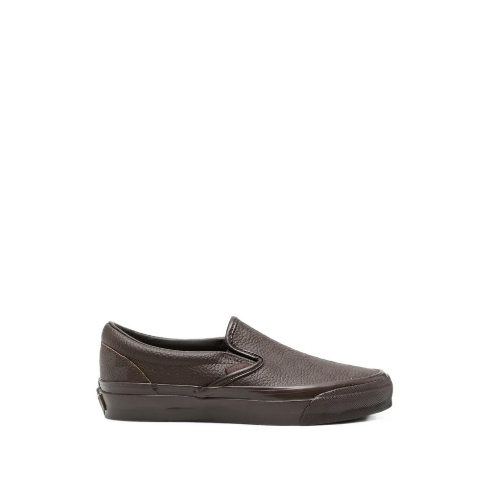 check-pattern leather sneakers 1