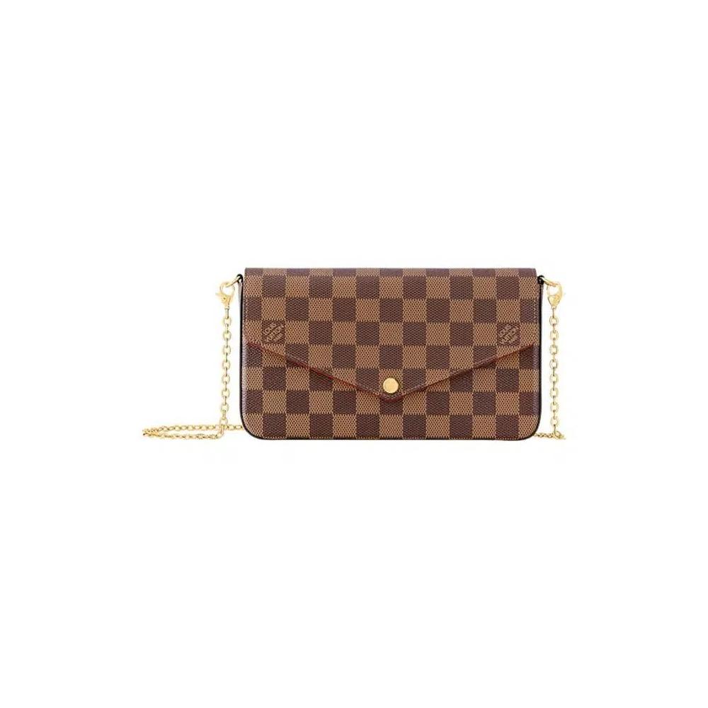 Клатчи Louis Vuitton Félicie Pochette 'Brown Damier Ebene Canvas' 1