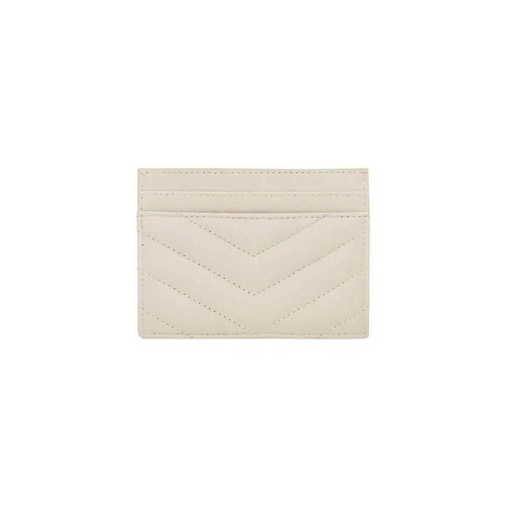 Держатели карт Saint Laurent Logo Plaque Cardholder 'Vintage White' 2
