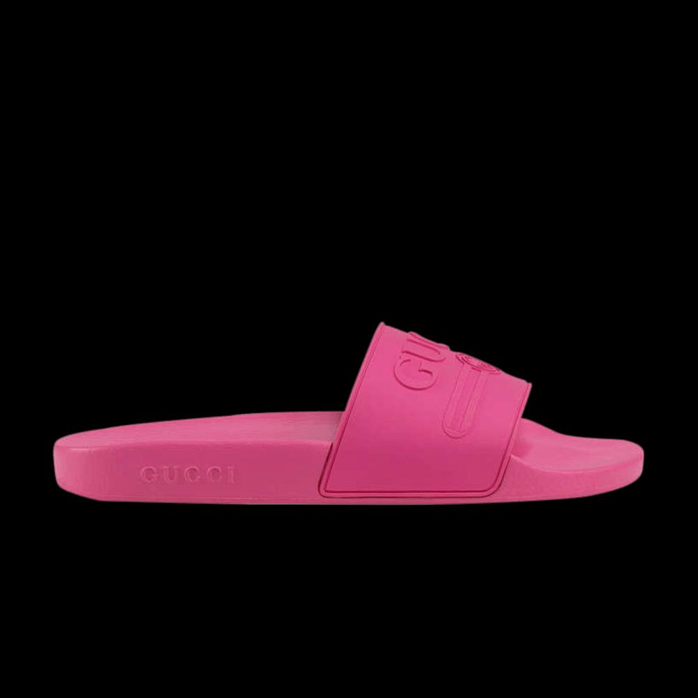 Шлепанцы Gucci Logo Rubber Slide 'Фуксия' 1
