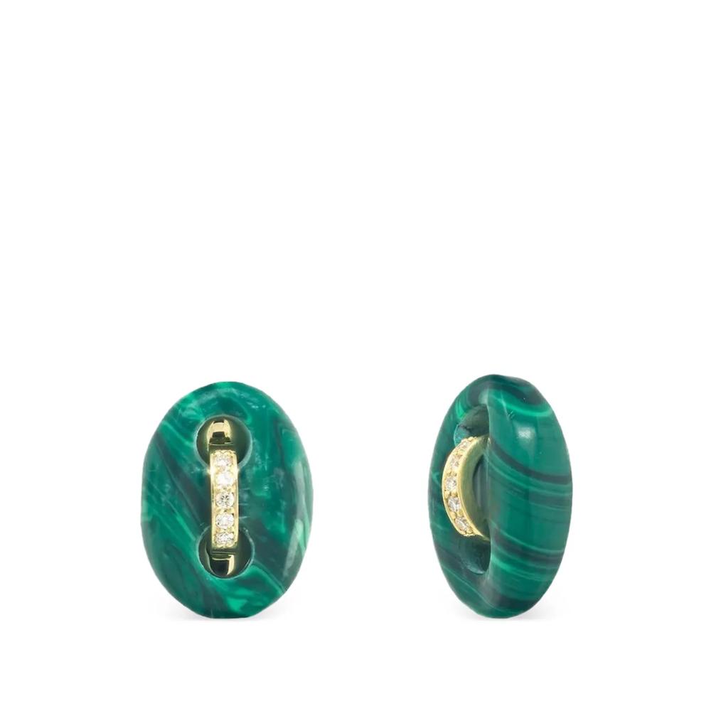 Серьги Mariner из желтого золота с бриллиантами и малахитом 1