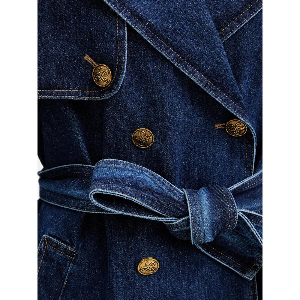 Vescovo double-breasted belted denim coat 5