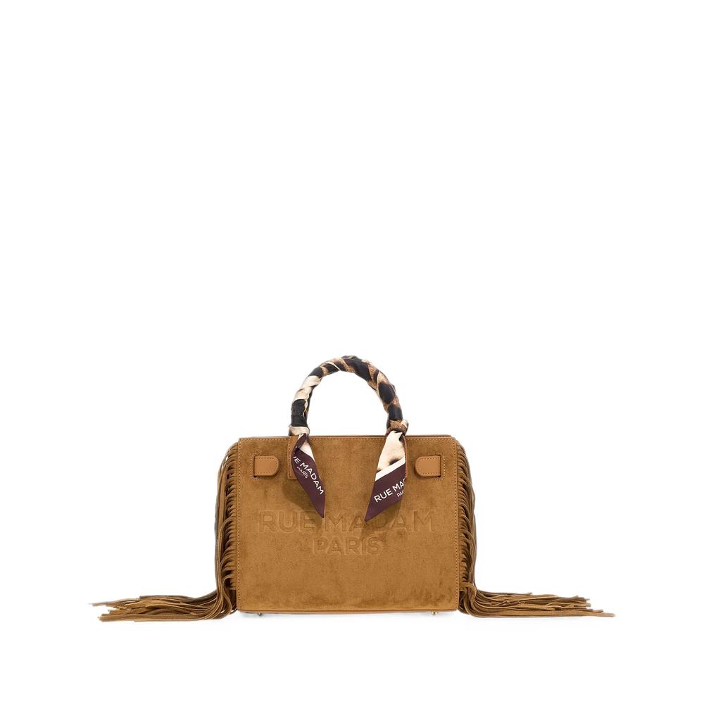 Canyon fringe-trim logo-embossed tote bag 1
