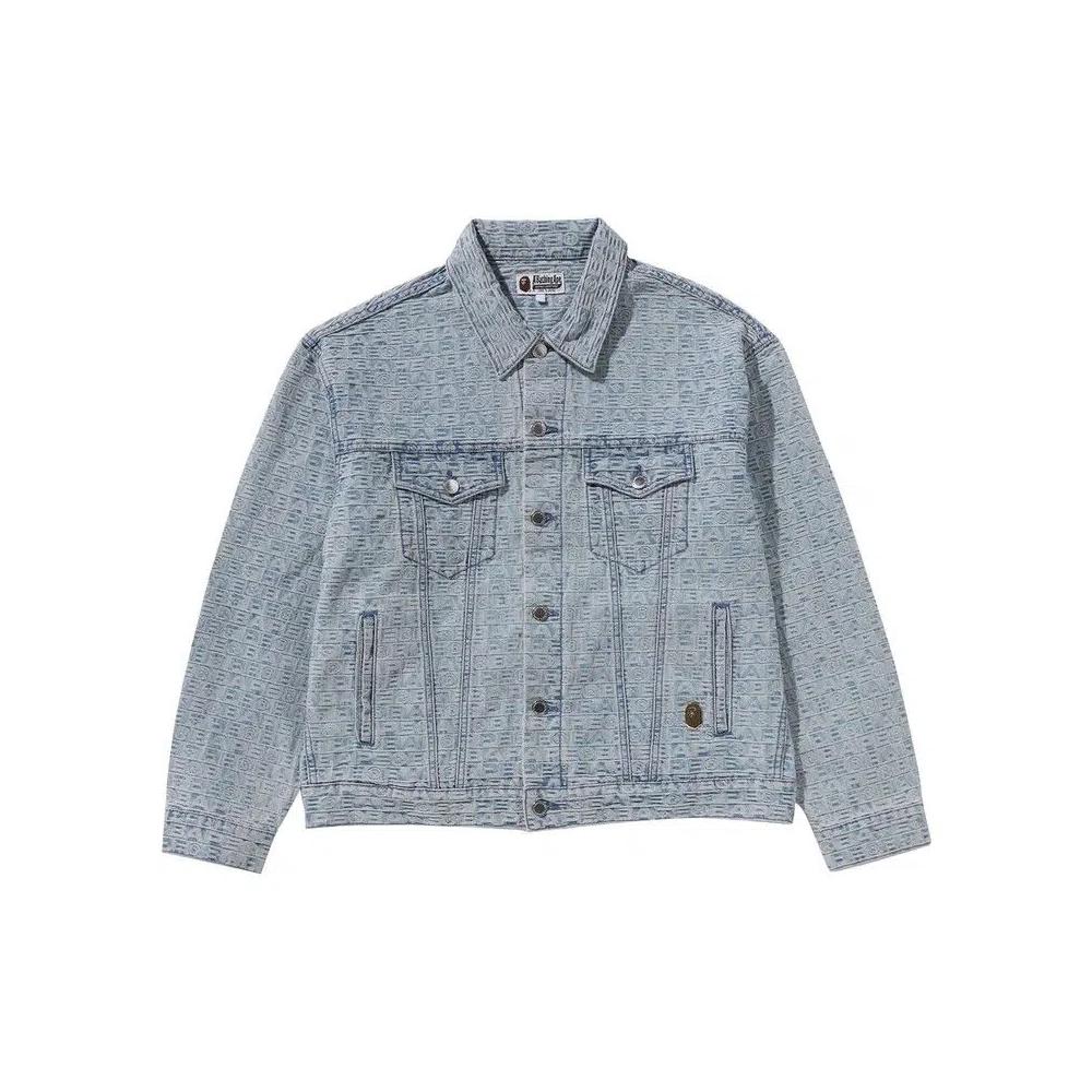 Джинсовые куртки BAPE Lux Sport Pattern Jacquard Denim Trucker Jacket 'Light Indigo' 1