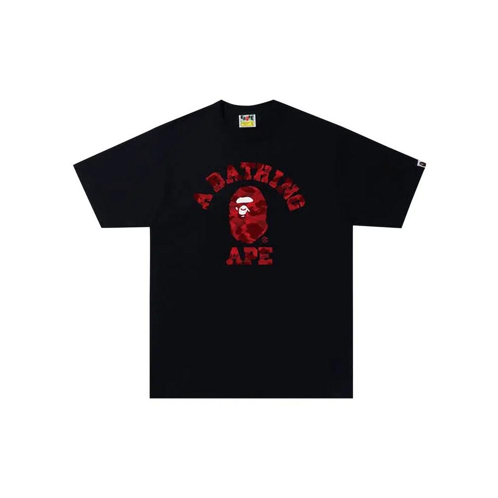 Футболки BAPE Color Camo A College Tee 'Black/Red' 1