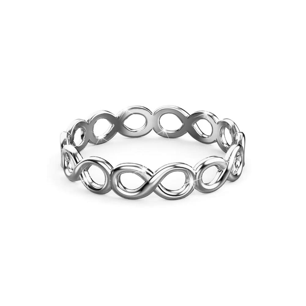 Сплошное серебряное кольцо для стекинга Infinity 925 пробы 4