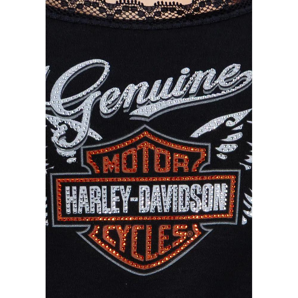 Harley-Davidson® Крылатое кружевное топ с блестками 5