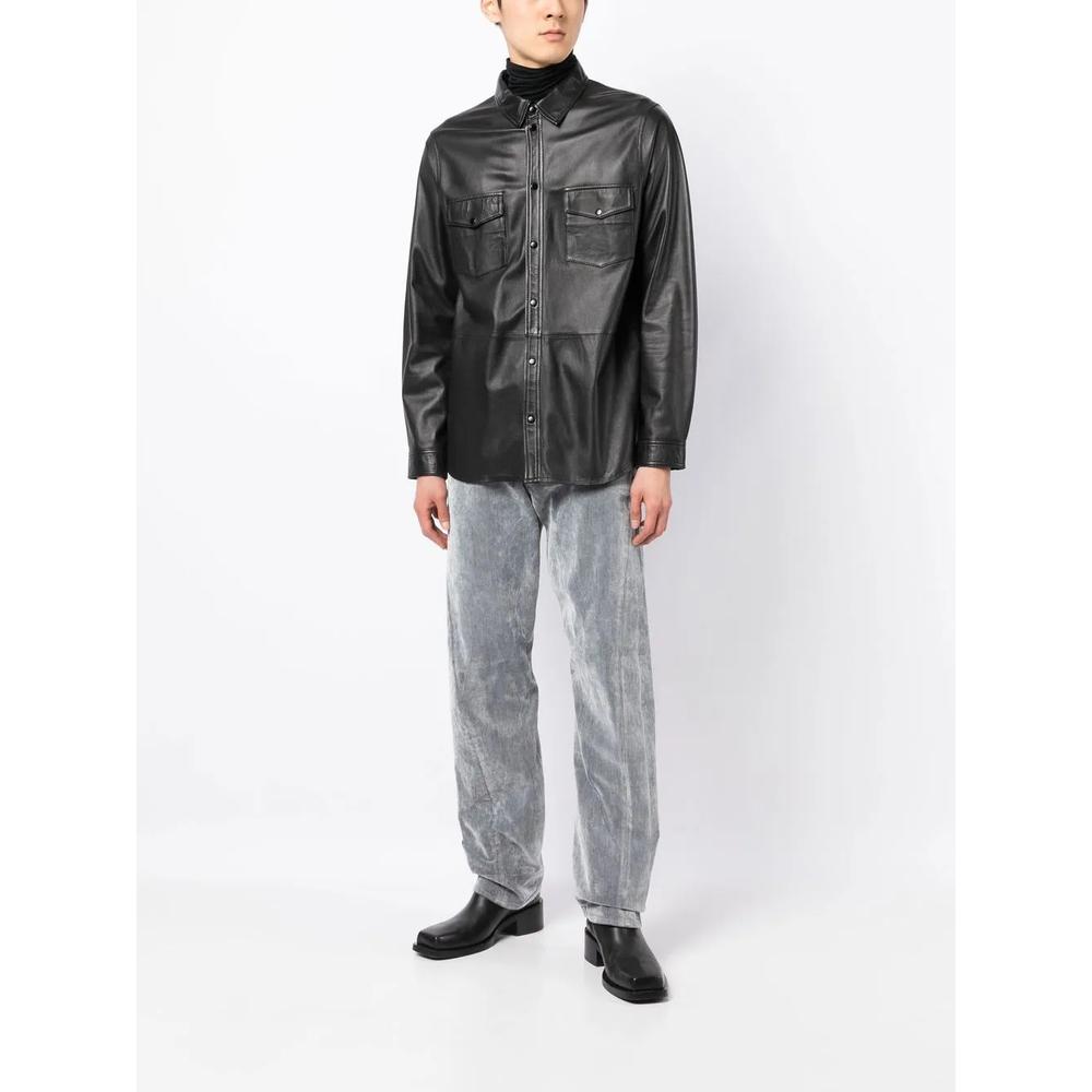 bleached-effect straight-leg jeans 2