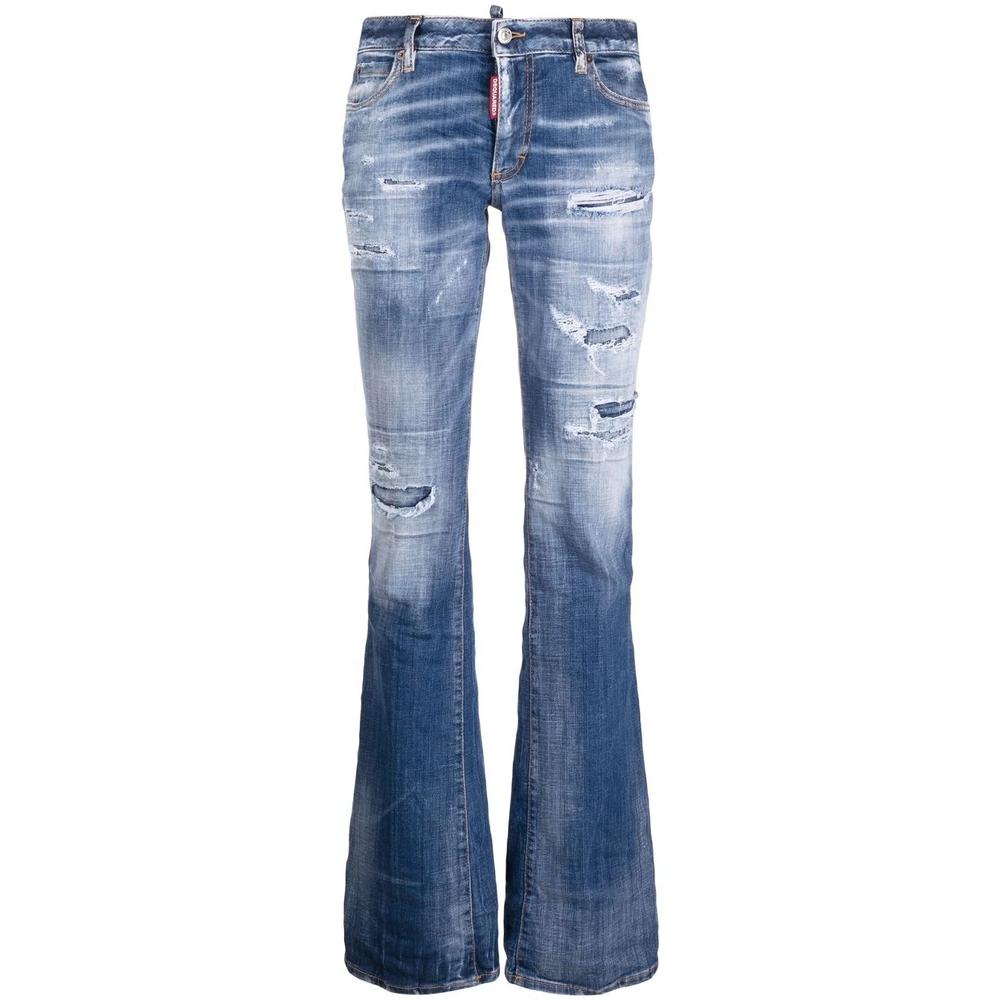 Джинсы bootcut с эффектом потертости 1