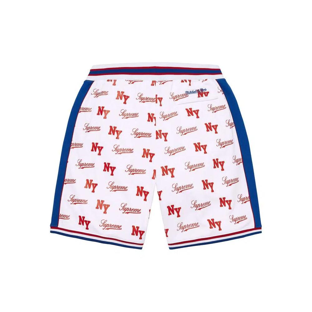 Шорты Supreme x Mitchell & Ness Monogram Short 'Белый' 2