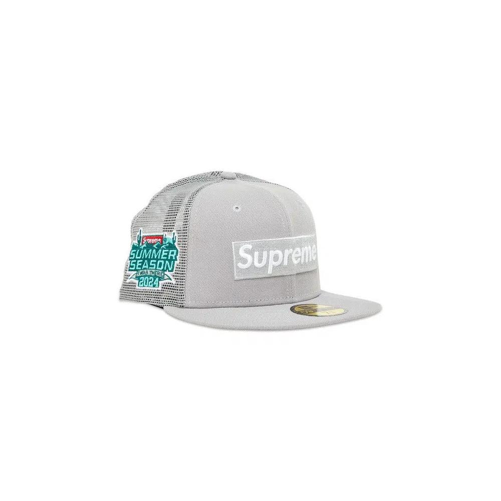 Кепка Supreme Box Logo Mesh Back New Era 'Серый' 2