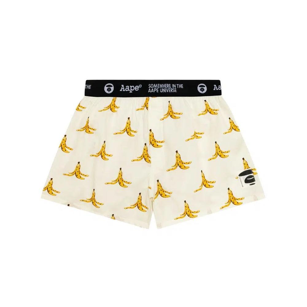 Трусы AAPE Moonface Banana Boxers 'Ivory/Yellow' 1