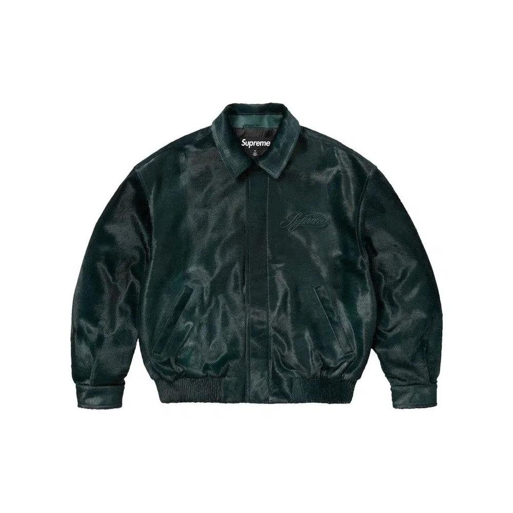 Варсити-куртки Supreme Ponyhair Varsity Jacket 'Green' 1