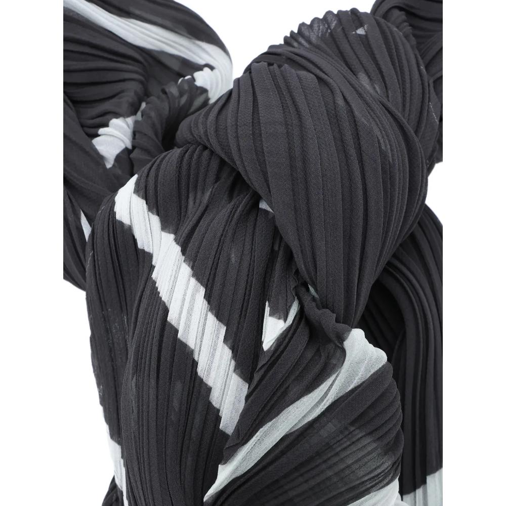 pleated diagonal-stripe scarf 2