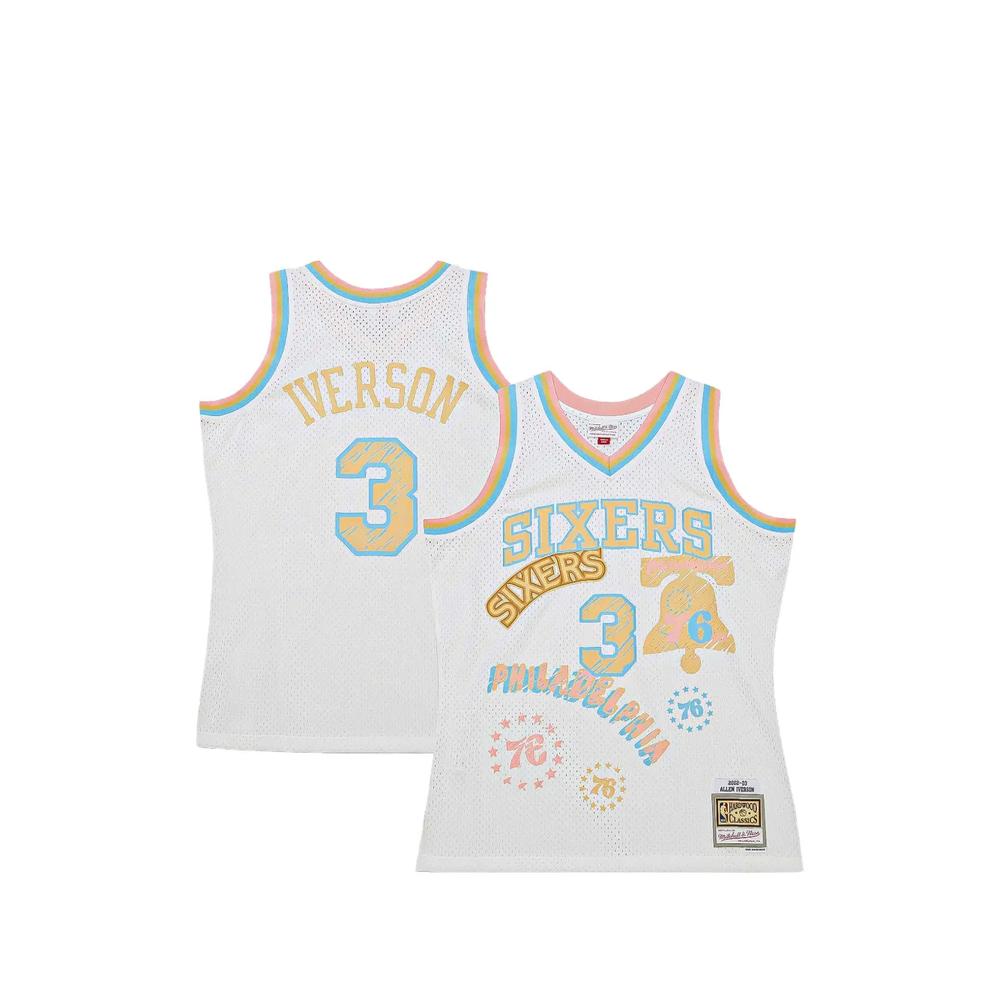 Топ Philadelphia 76ers 2002 Allen Iverson Sidewalk Sketch Swingman 2