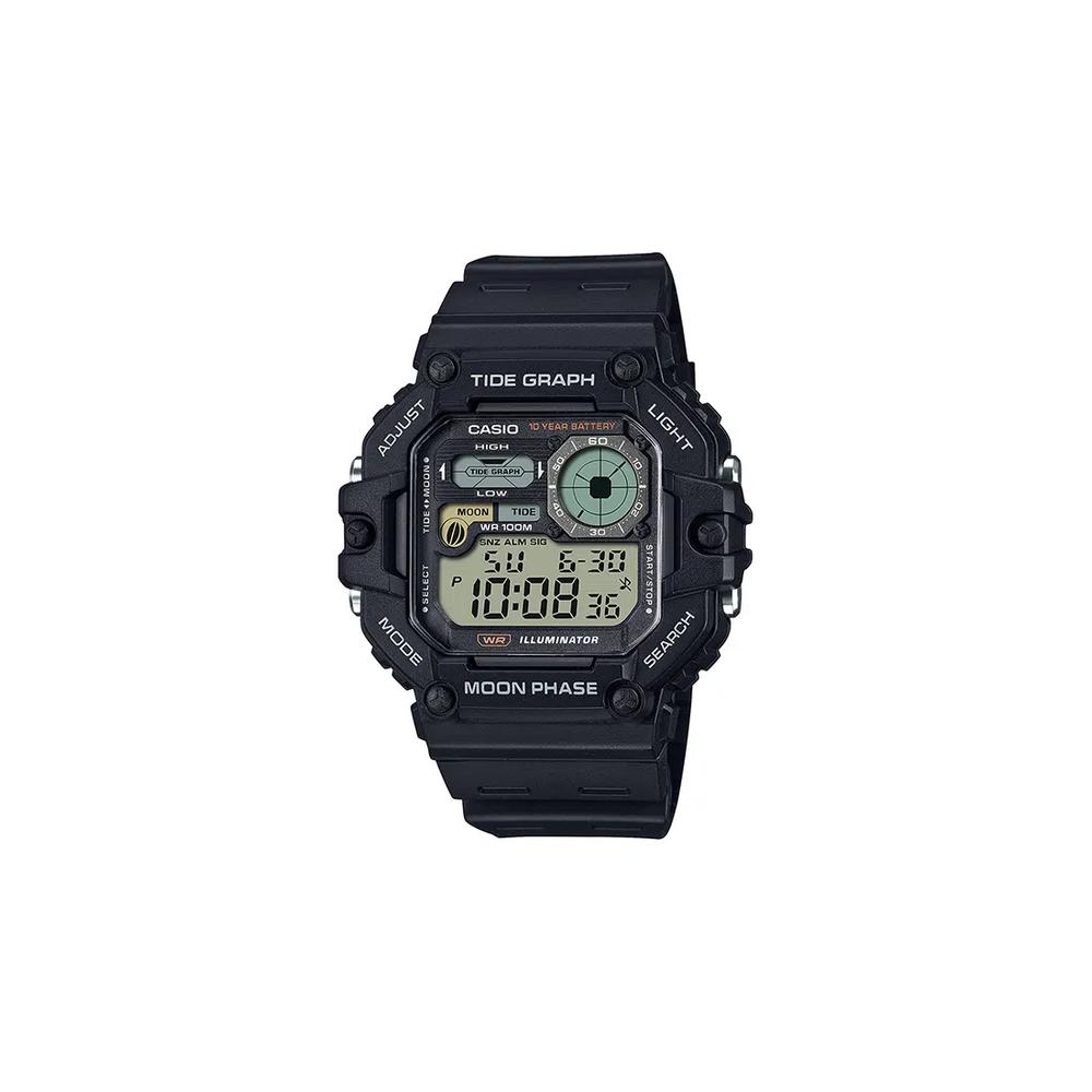 Мужские цифровые часы WS-1700H-1A с черным ремешком из смолы, спортивные 1