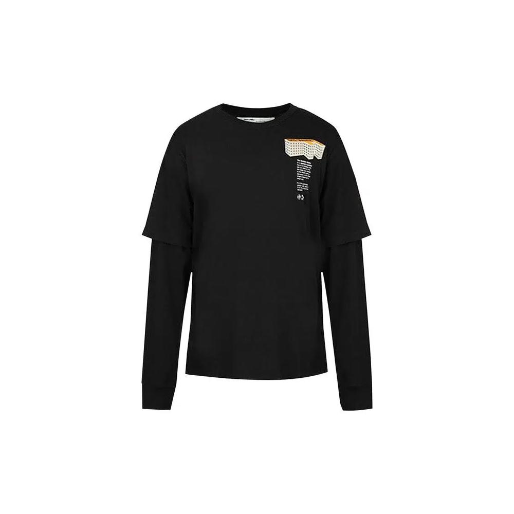 Футболка Off-White Building Double Sleeve Tee «Черный мультиколор» 1