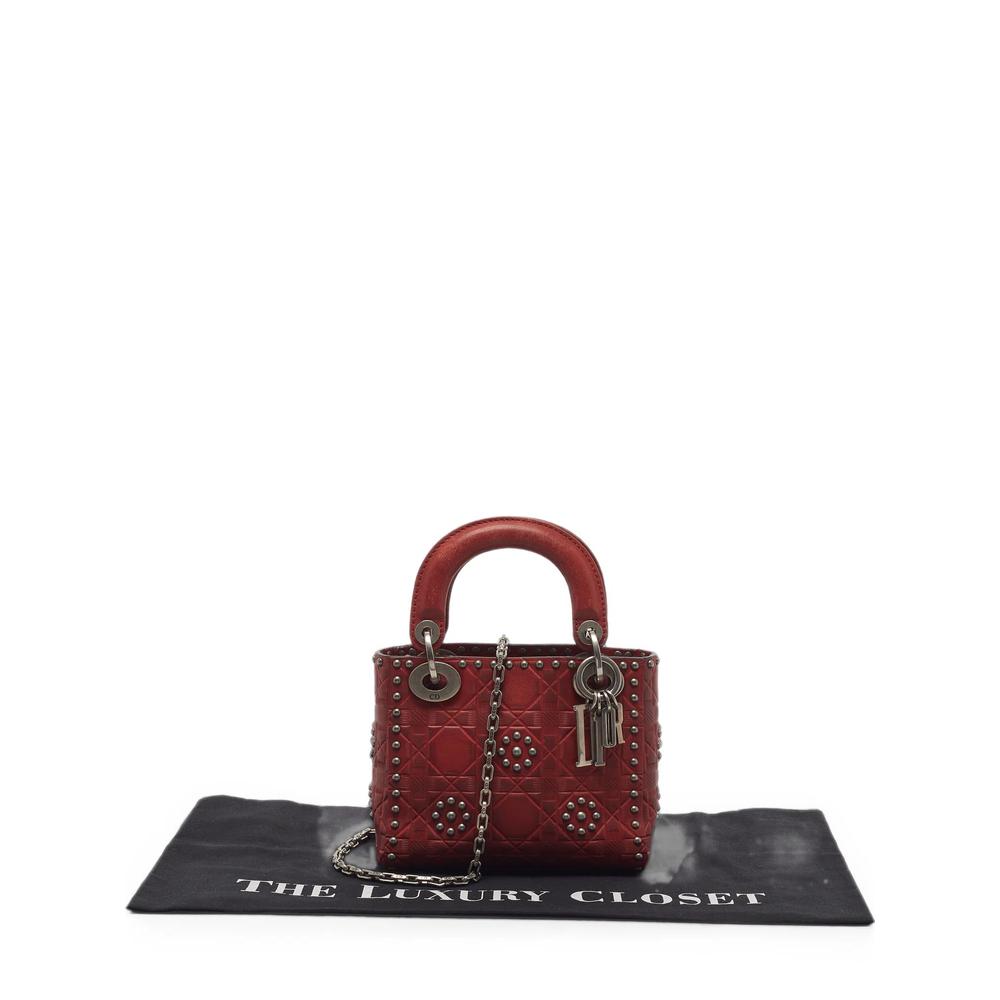 mini Lady Dior flower-studded tote bag 1