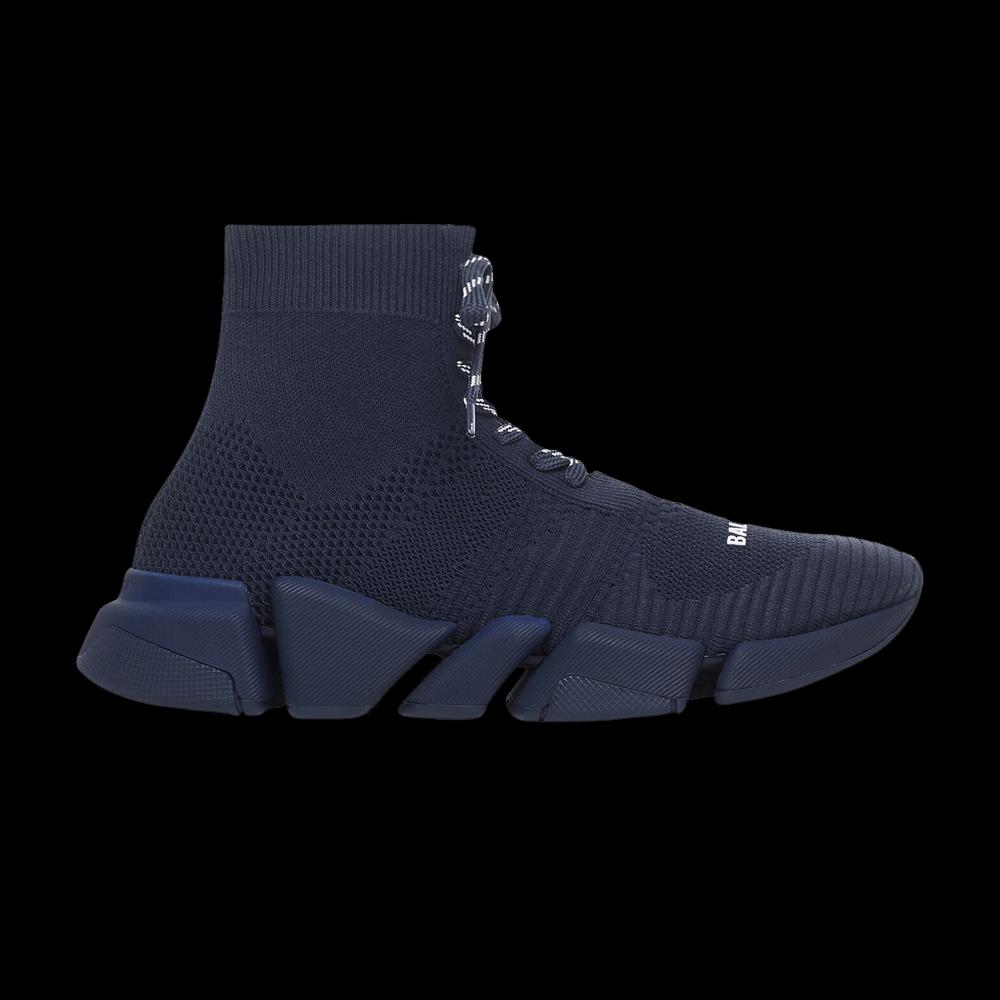 Кроссовки Balenciaga Speed 2.0 на шнуровке «Темно-синий» 1