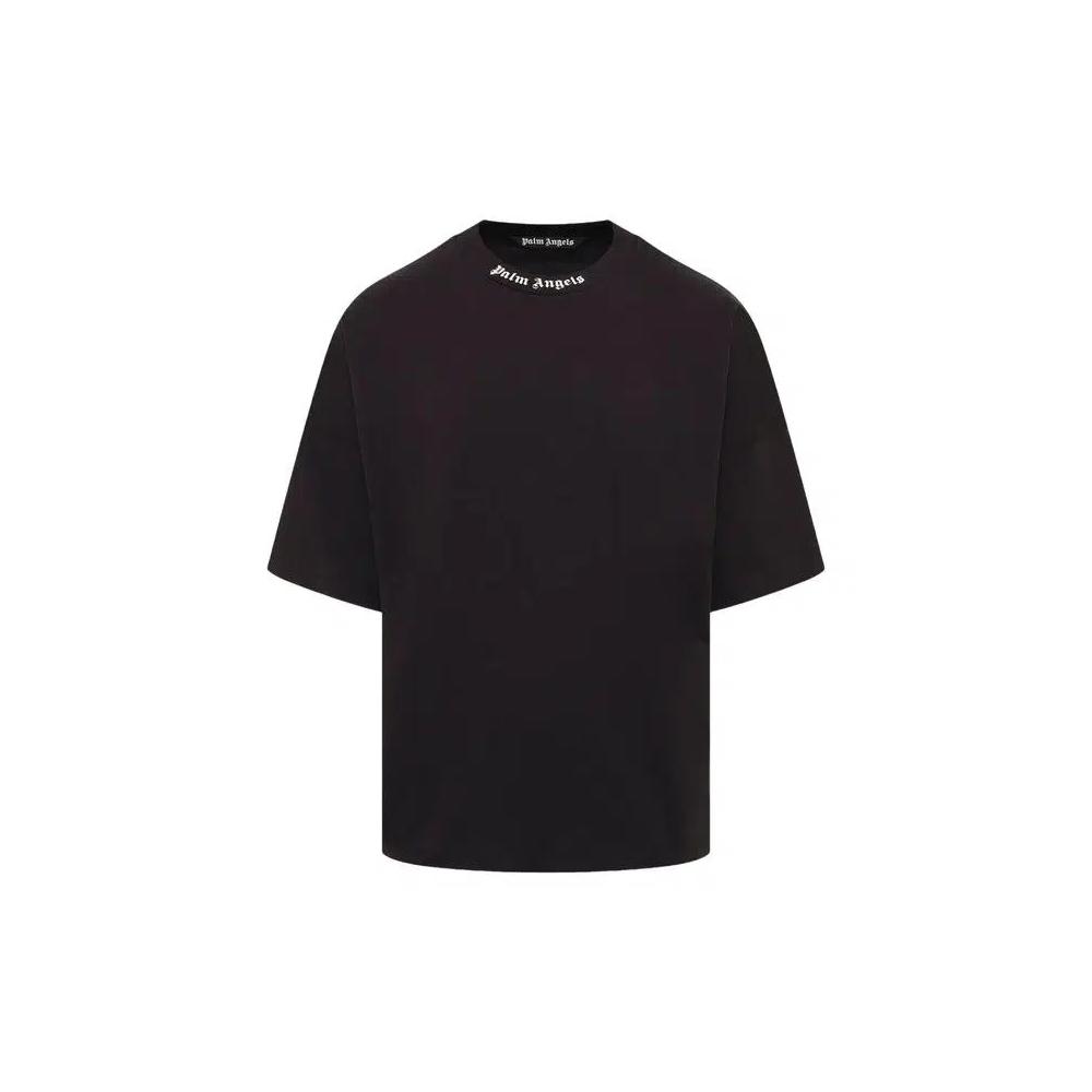 Футболки с коротким рукавом Palm Angels Classic Logo Over Tee 'Black/Off White' 1