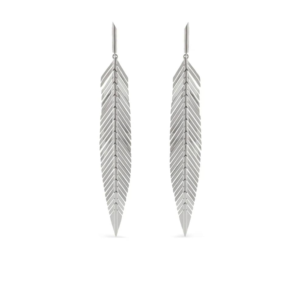 18kt white gold Feather earrings 1