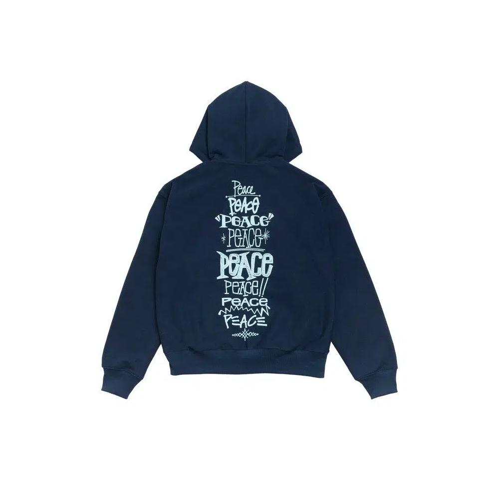 Толстовки Stussy Peace Increased Zip Hoodie 'Navy' 2