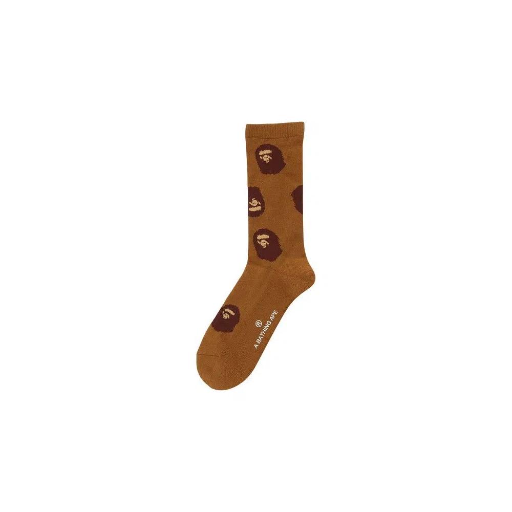 Носки и колготки BAPE Ape Head Pattern Socks «Коричневый» 1