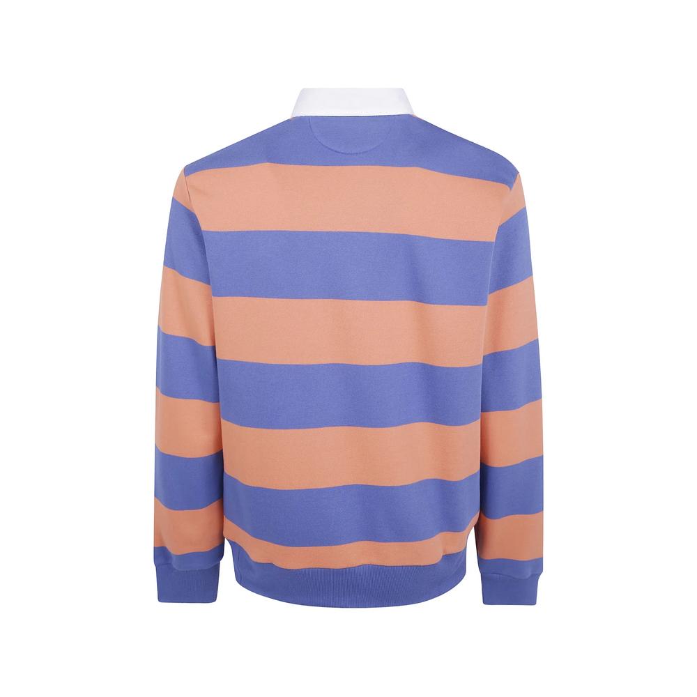 striped embroidered-logo polo shirt 2