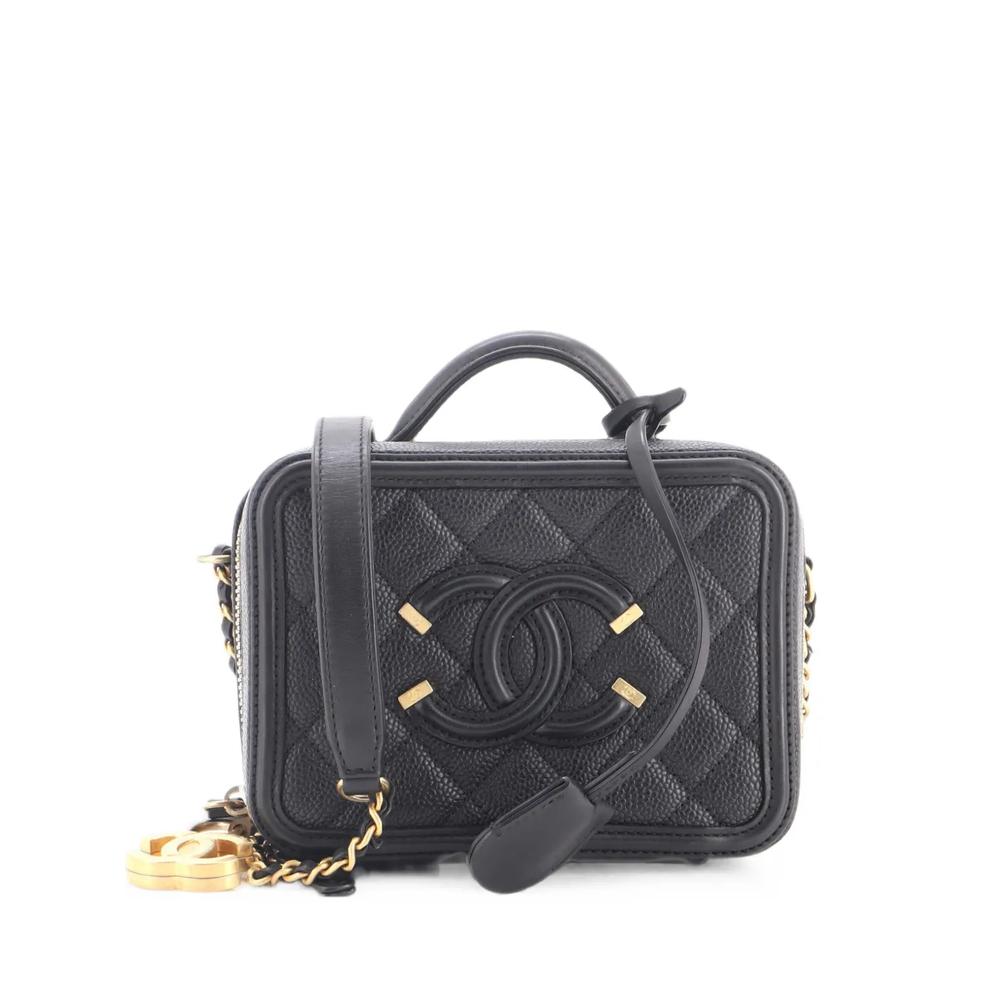 Маленькая сумка-сэтчел Filigree Vanity Case Quilted Caviar 1