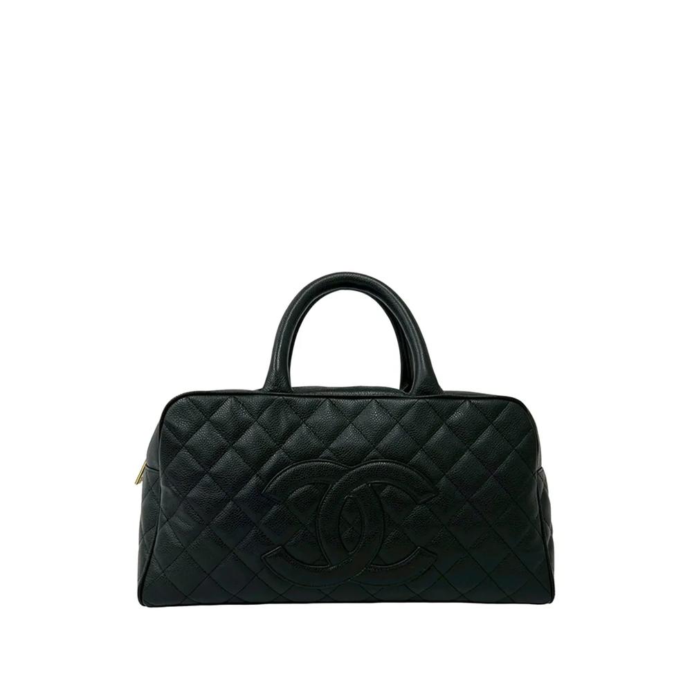 Большая сумка Quilted Caviar Bowler с логотипом CC (2005-2006 годы) 1