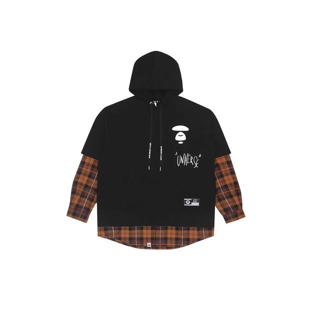 Худи AAPE Moonface Layered Hoodie 'Black' 1