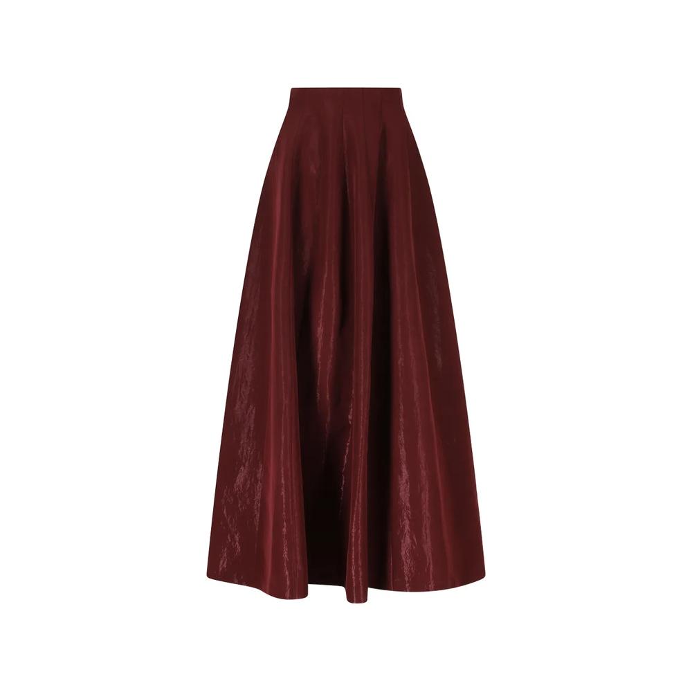 high-shine flared maxi skirt 1