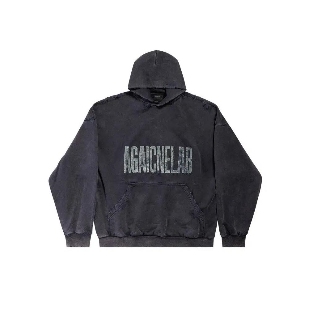 Худи Balenciaga Large Fit Худи 'Washed Black/Anthracite' 1
