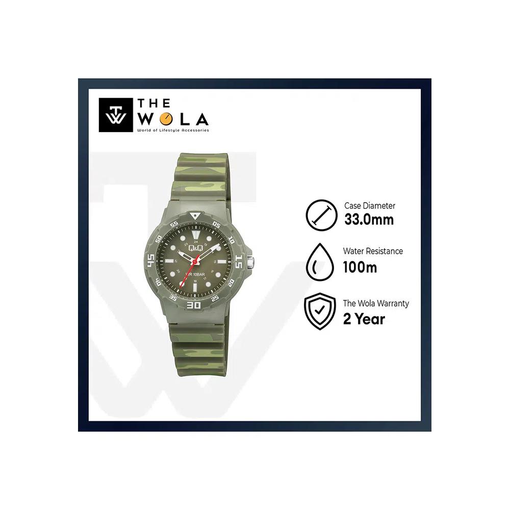 Часы Citizen V07A-012VY унисекс аналоговые с зеленым ремешком из смолы 2