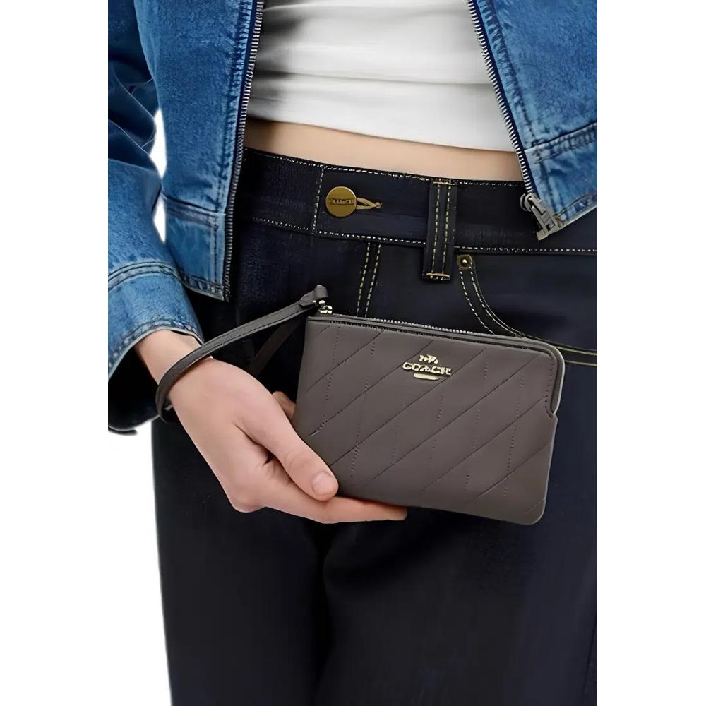 Coach Corner Zip Wristlet в цвете Slate CEL99 3