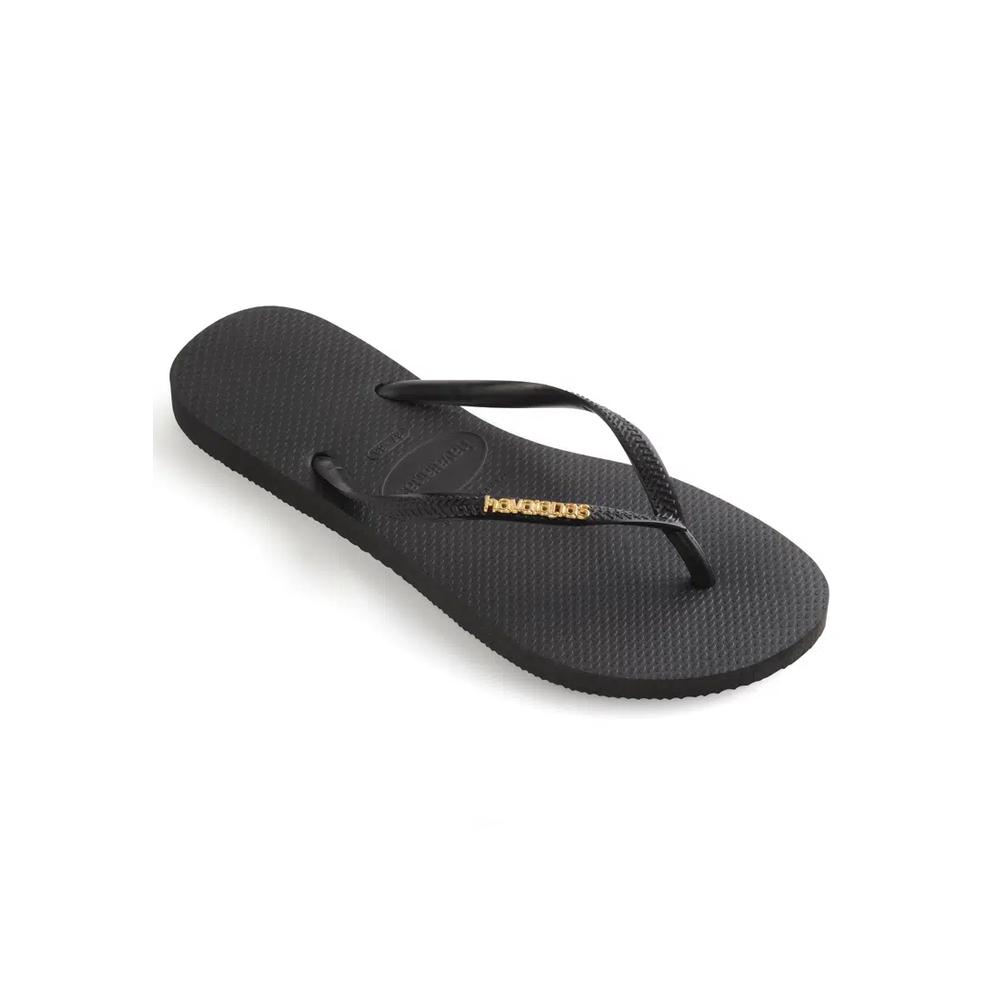 Havaianas Slim Logo Metallic Flip Flop ЧЕРНЫЙ/ЗОЛОТОЙ 2