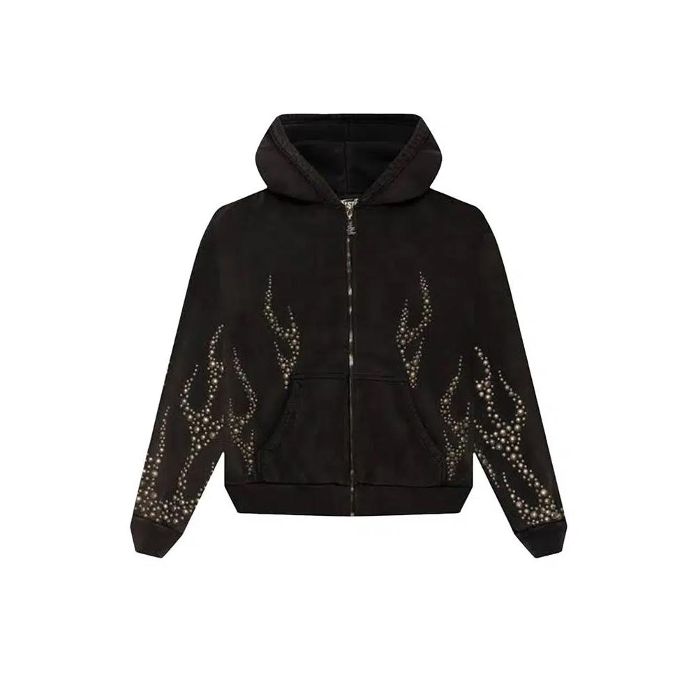 Застежки-молнии Hellstar Studded Flame Zip Up «Черный» 2