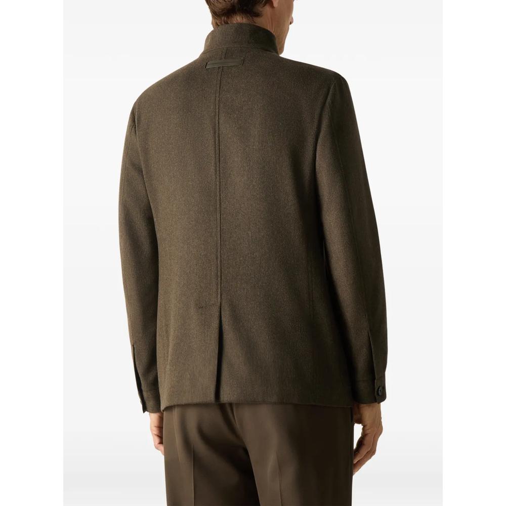 dark olive green multimélange Oasi cashmere II Conte jacket 4