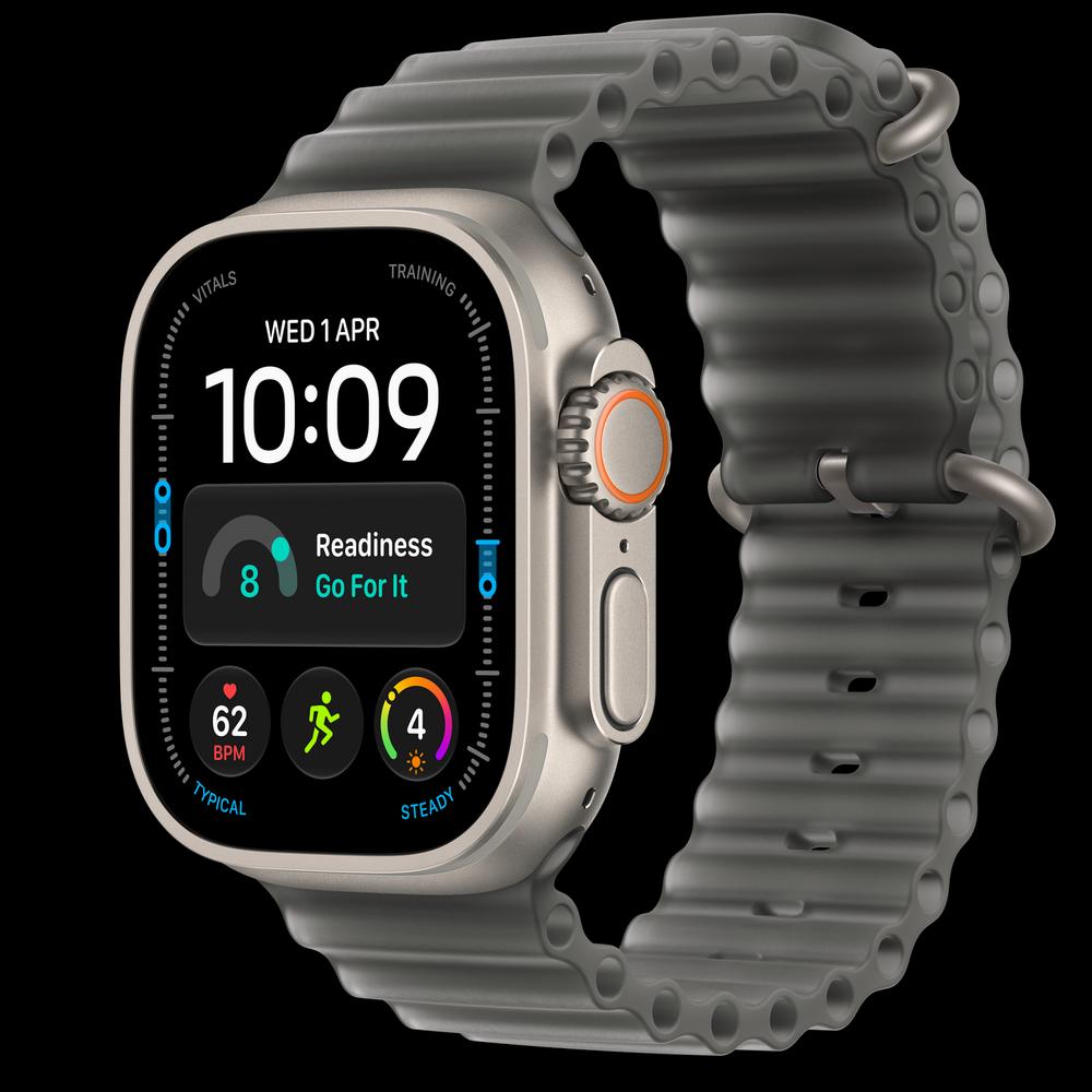 Apple Watch Ultra 4 49 мм, GPS + Cellular, титан, Natural, ремешок Translucent Black Ocean Band 1