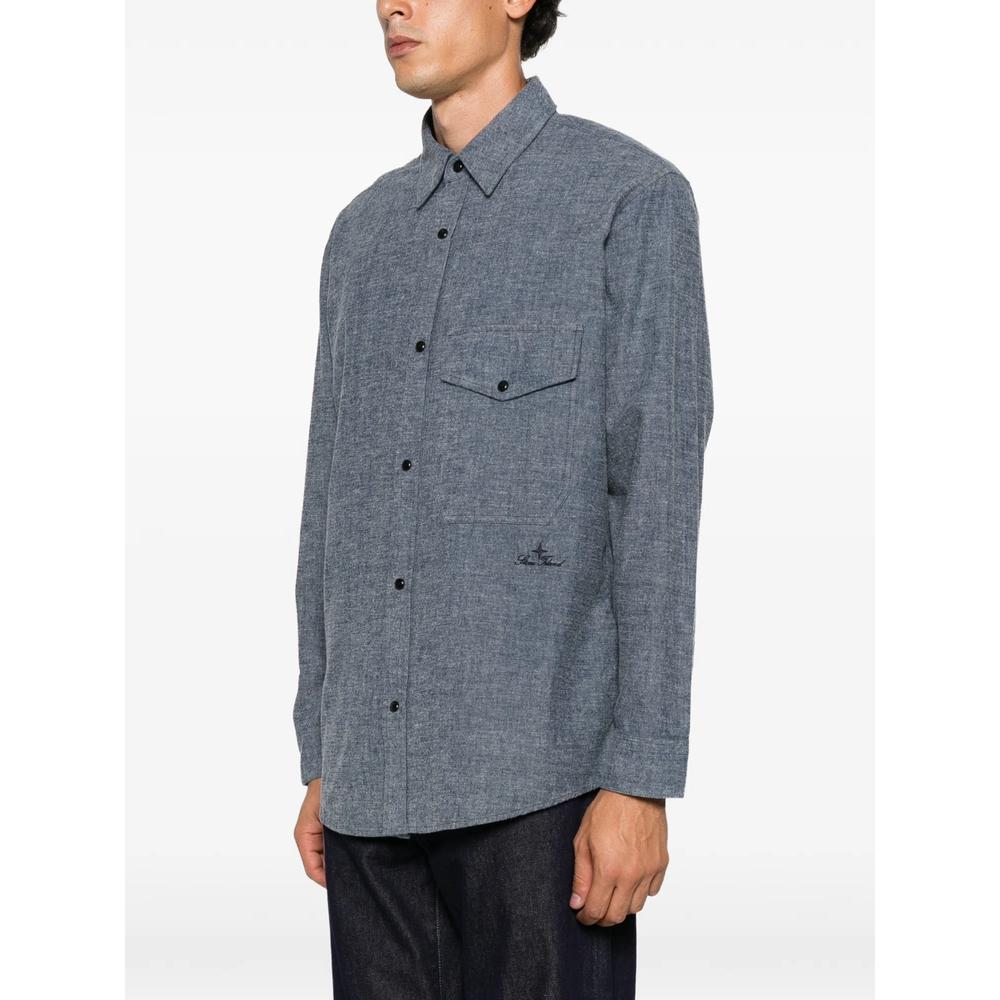 logo-embroidered chest-pocket shirt 3