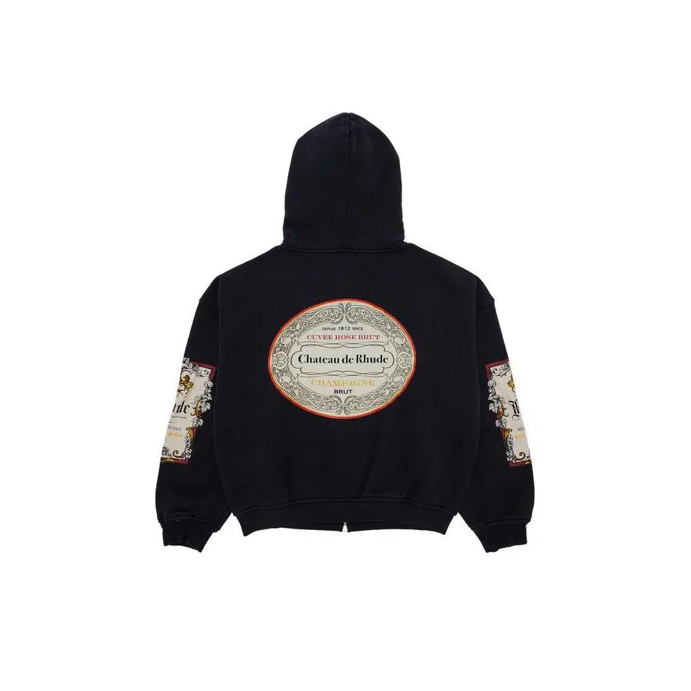 Худи Rhude Bordeaux Reserve Zip-Up Hoodie «Black/White/Red» 2