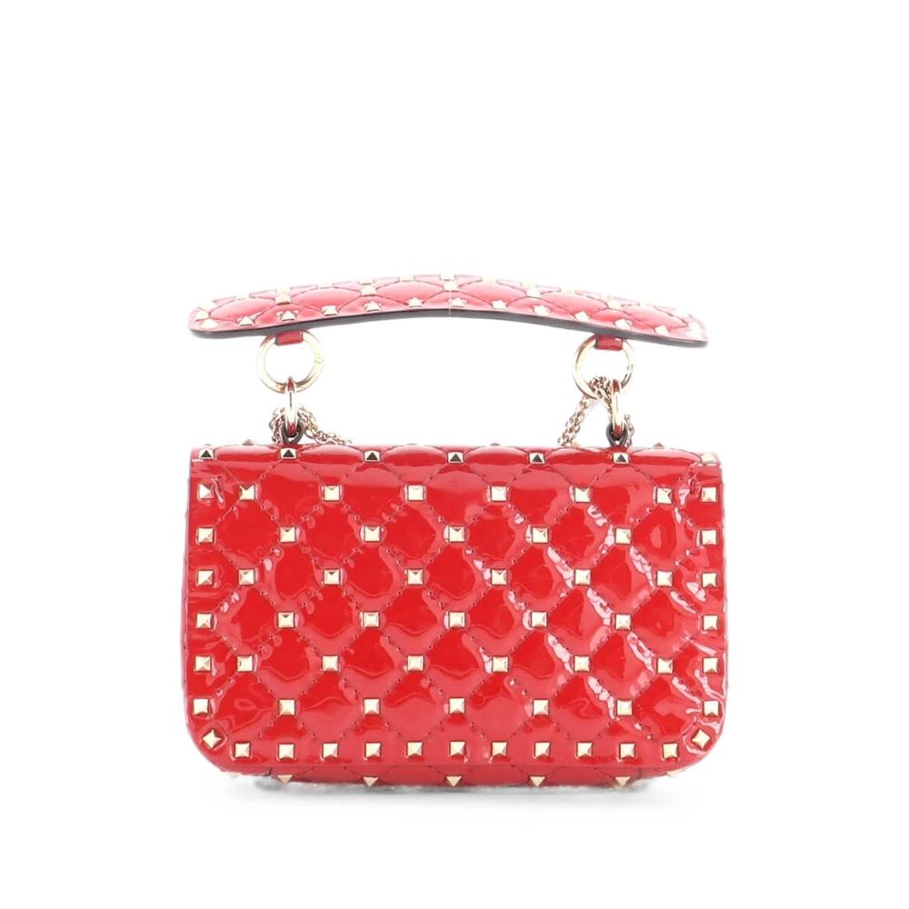 Rockstud Spike Flap Bag Quilted Patent Small shoulder bag 2